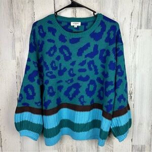 Umgee | USA Blue Cheetah Print Sweat